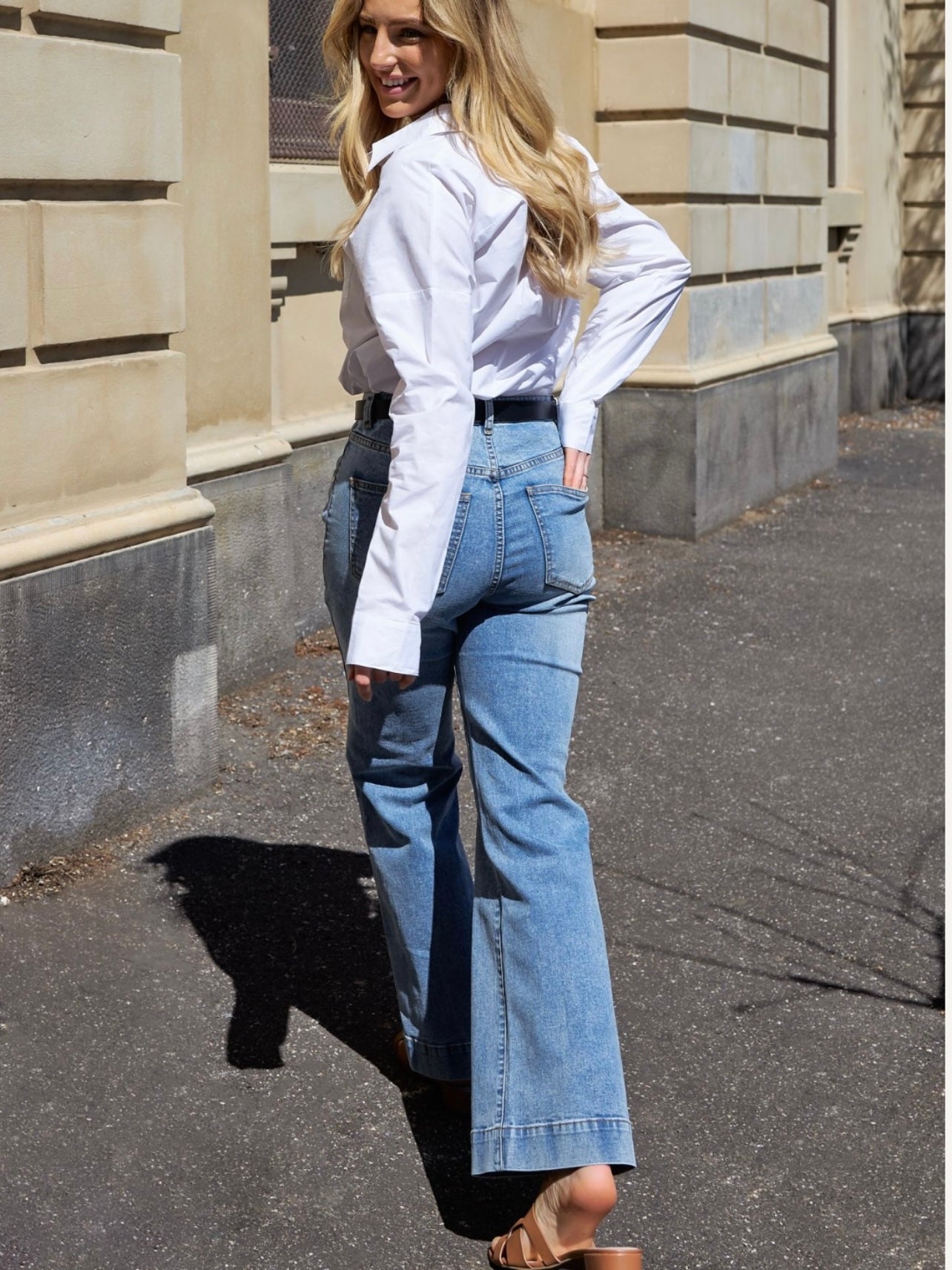 Saint Rose : Jayne flare Jeans : Blue : Bestseller