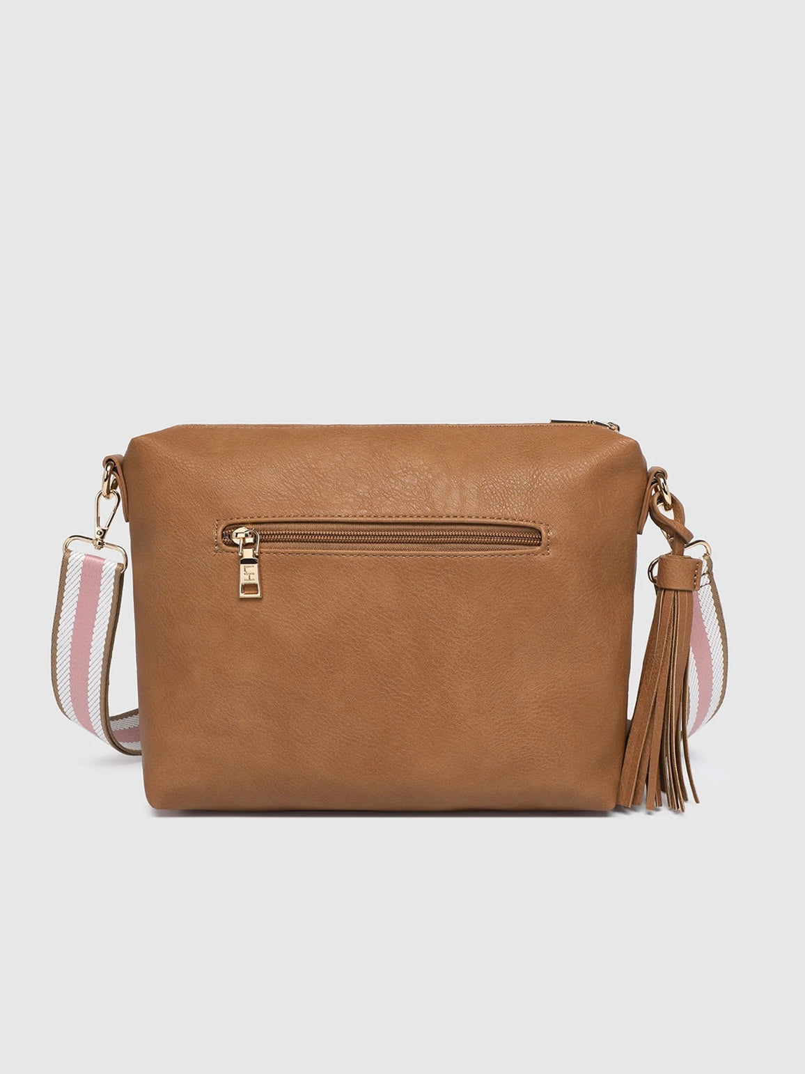 Daisy Stripe Cross Body Bag : Camel