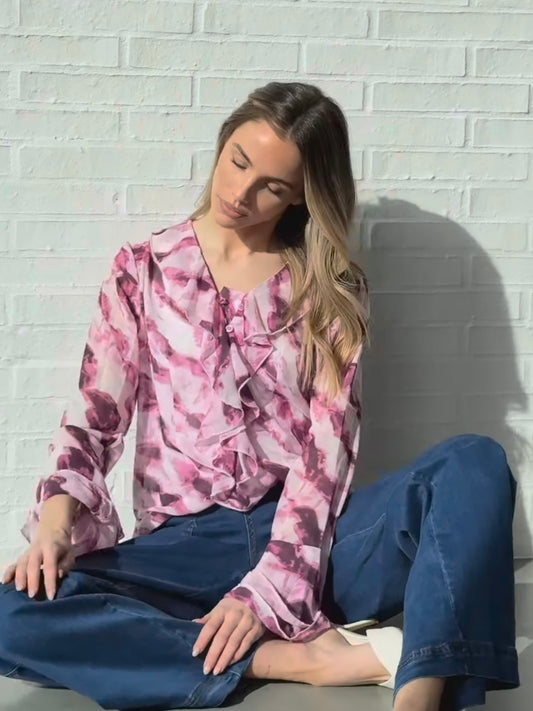 Samba Ruffle Blouse : Pink