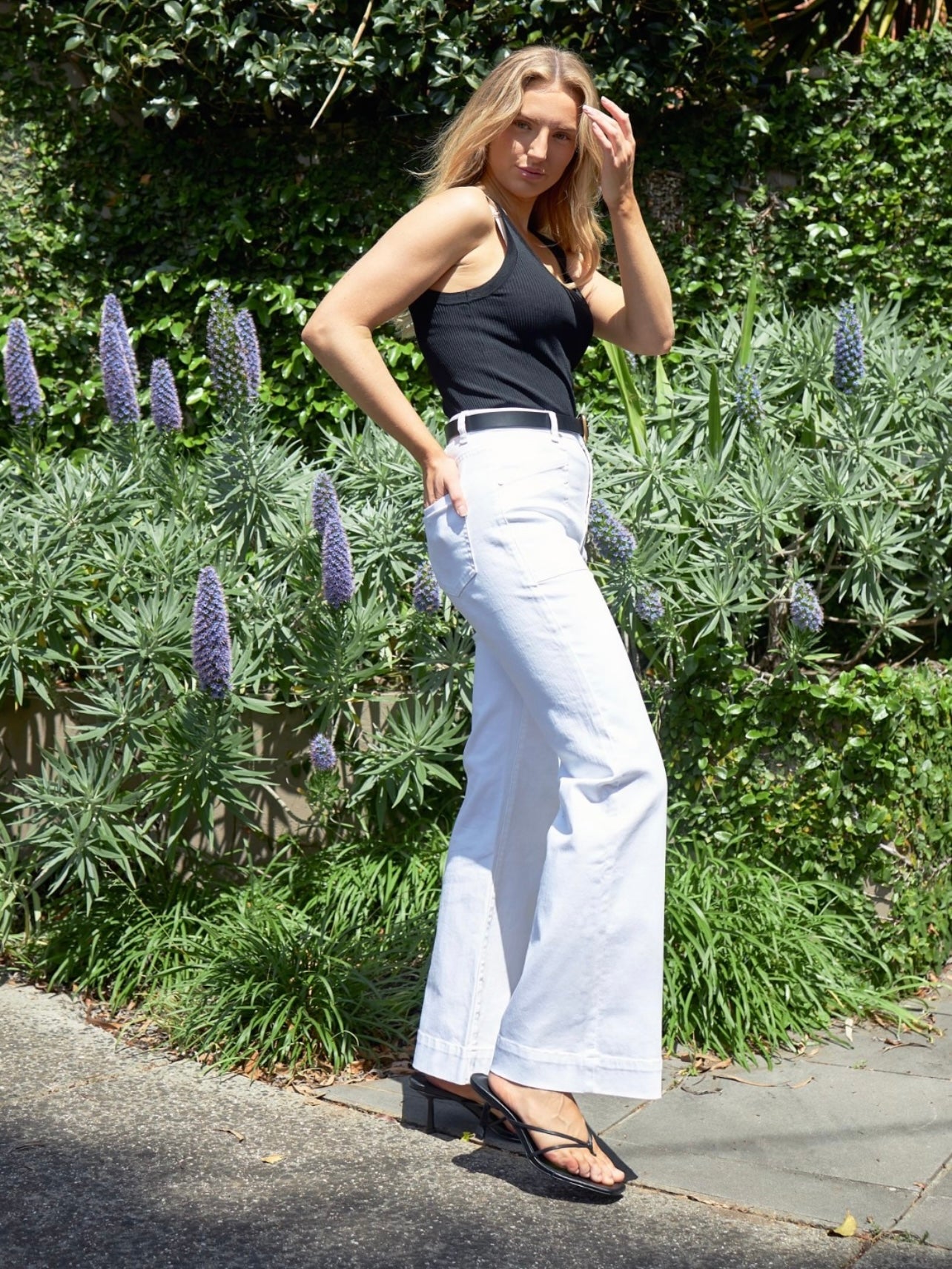 Saint Rose : Jayne flare Jeans : White