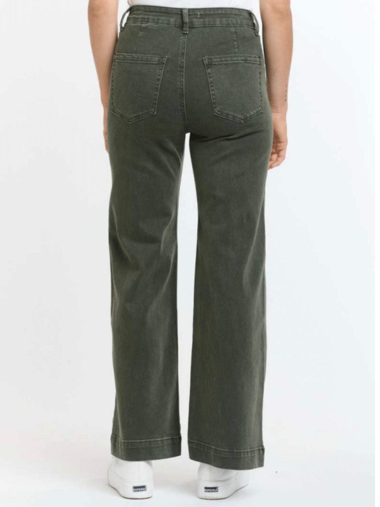 Italian Star Bobbie Cropped Jean : Military Green : New