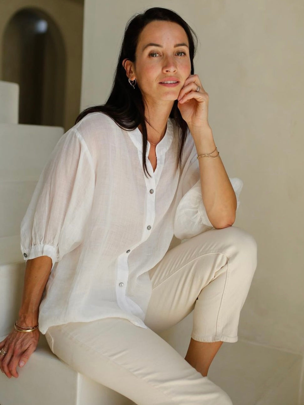 Linen Shirt : White