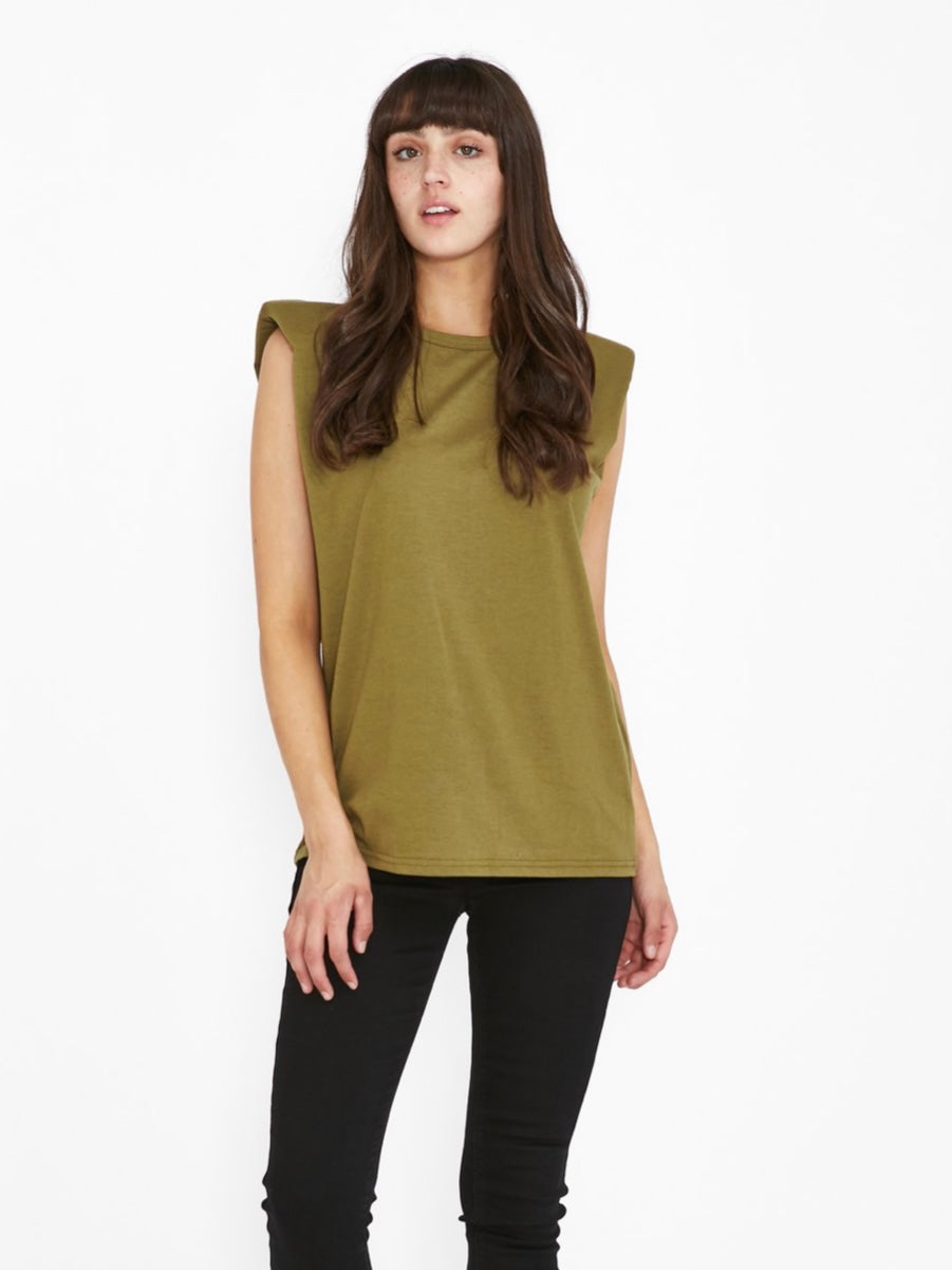 Livia Padded Tank : Olive : Saint Rose