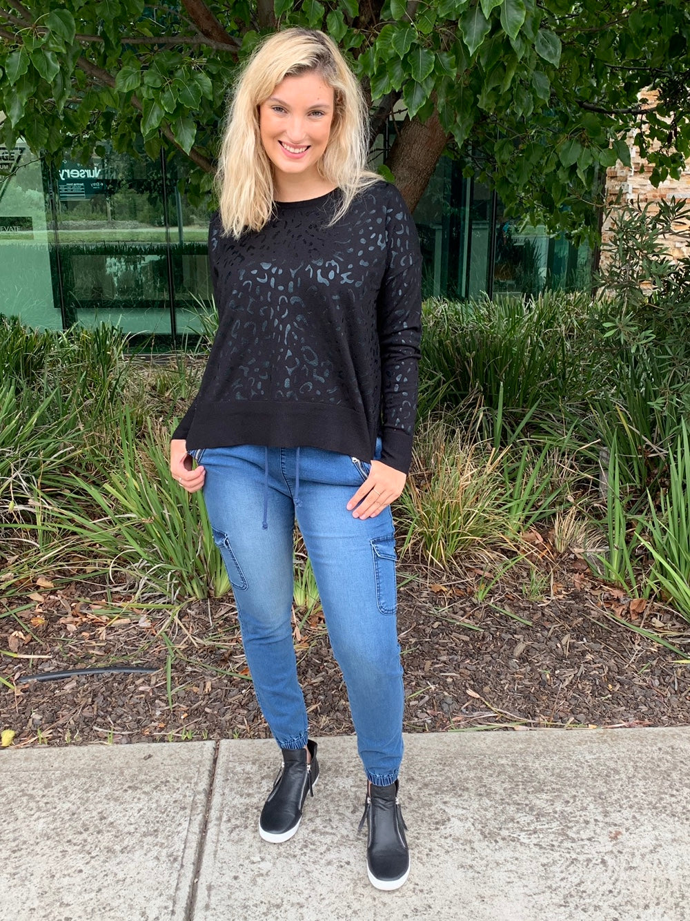 Wakee Denim : Jersey Joggers : Denim Blue