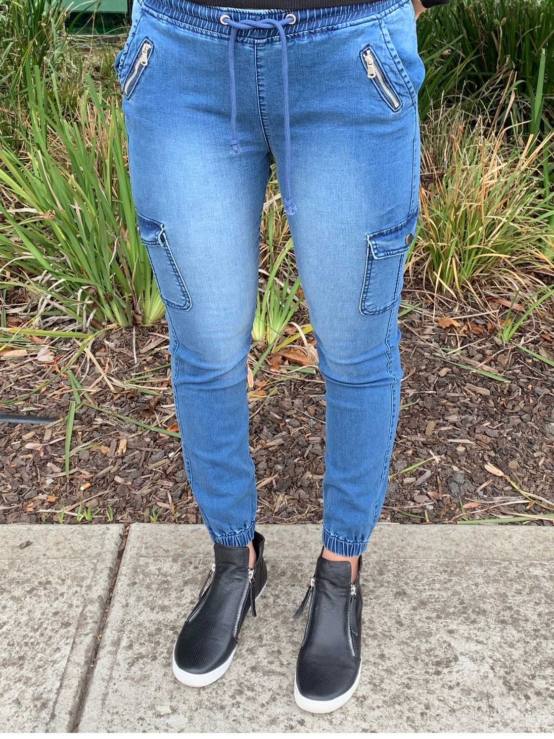 Wakee Denim : Jersey Joggers : Denim Blue