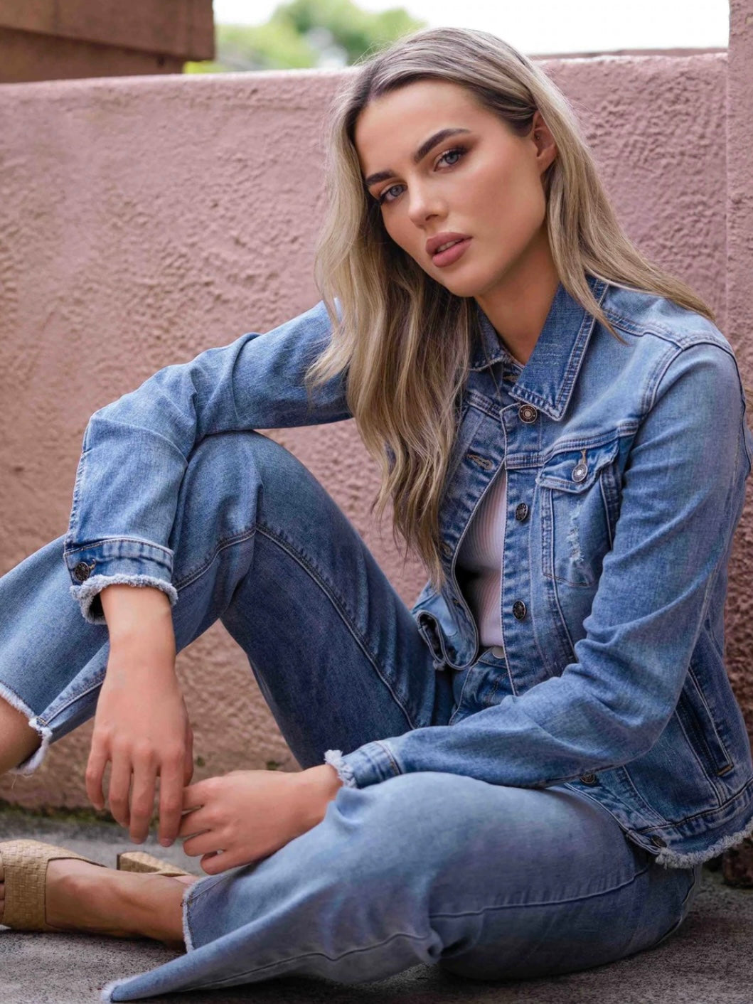 Saint Rose : Neve : Frayed  Denim Jacket