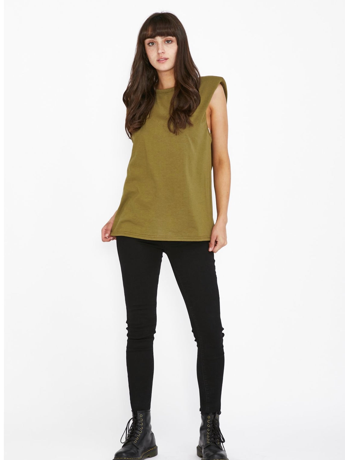 Livia Padded Tank : Olive : Saint Rose