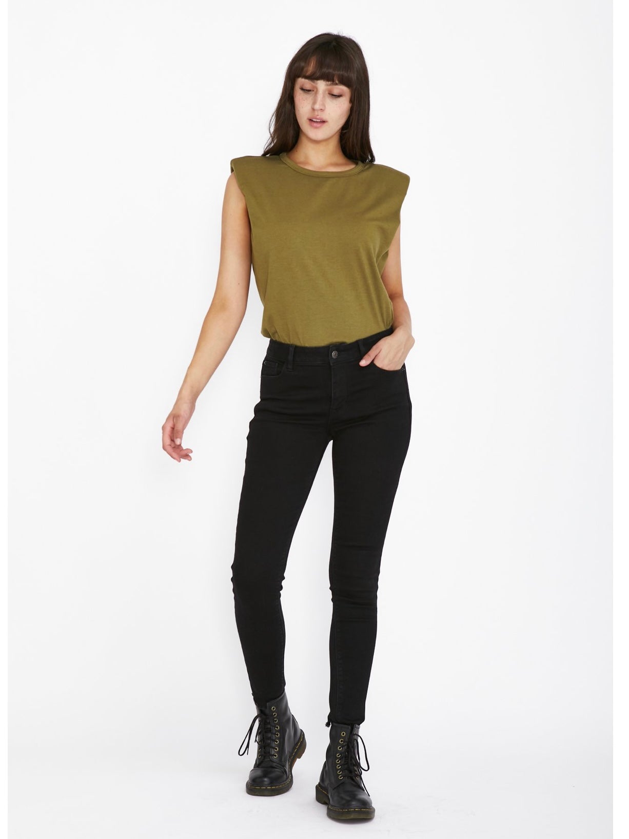Livia Padded Tank : Olive : Saint Rose
