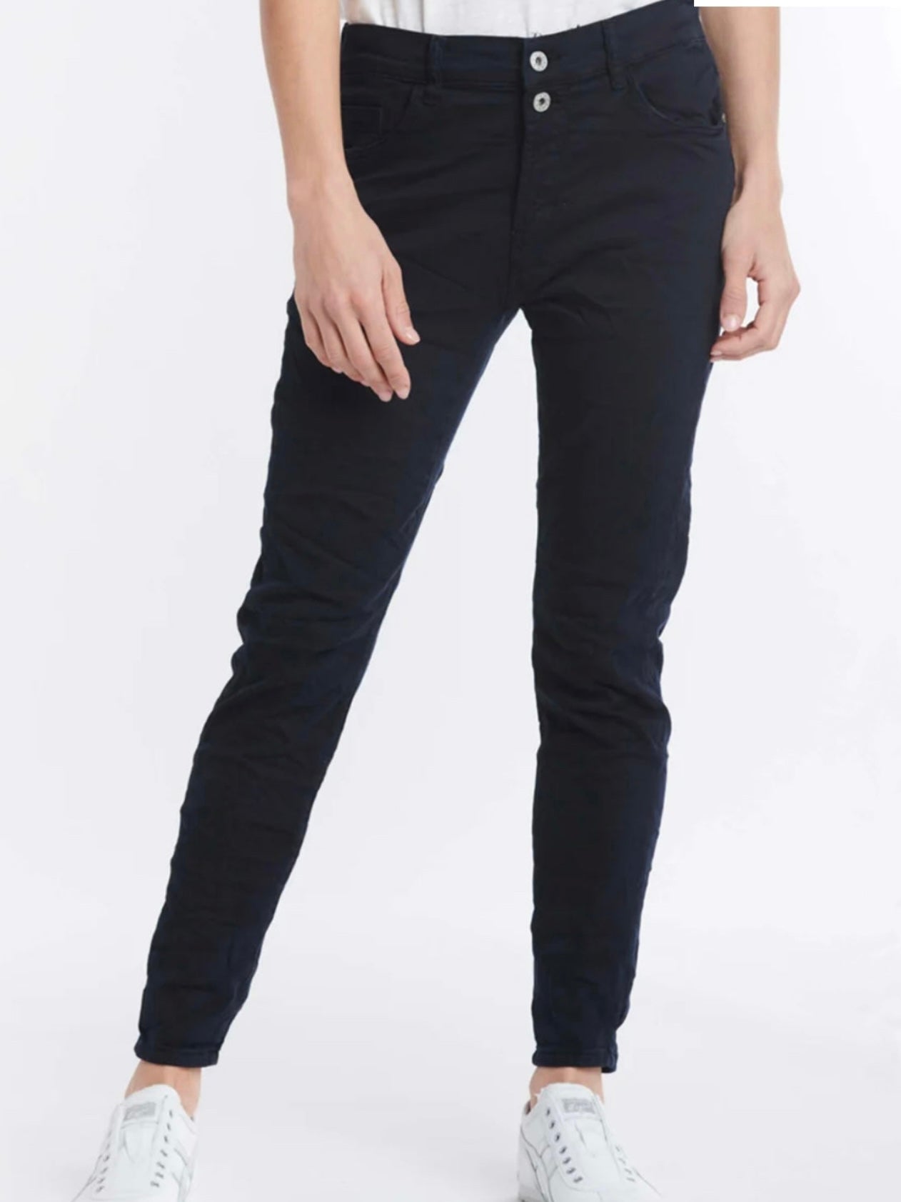 Italian Star Emma Stretch Jean: Navy ( mid to high rise )