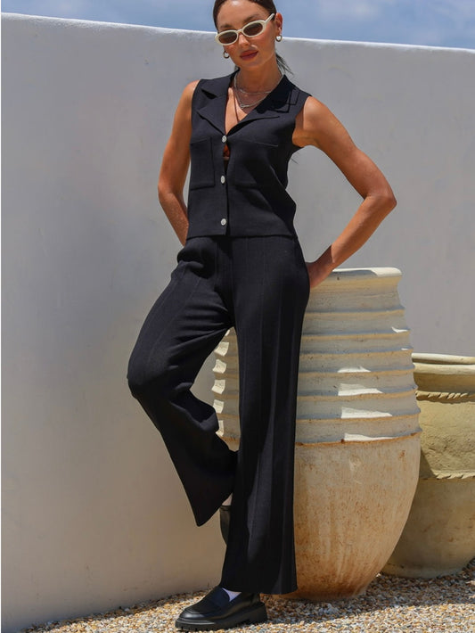 Cerys Knitted Pant : Black