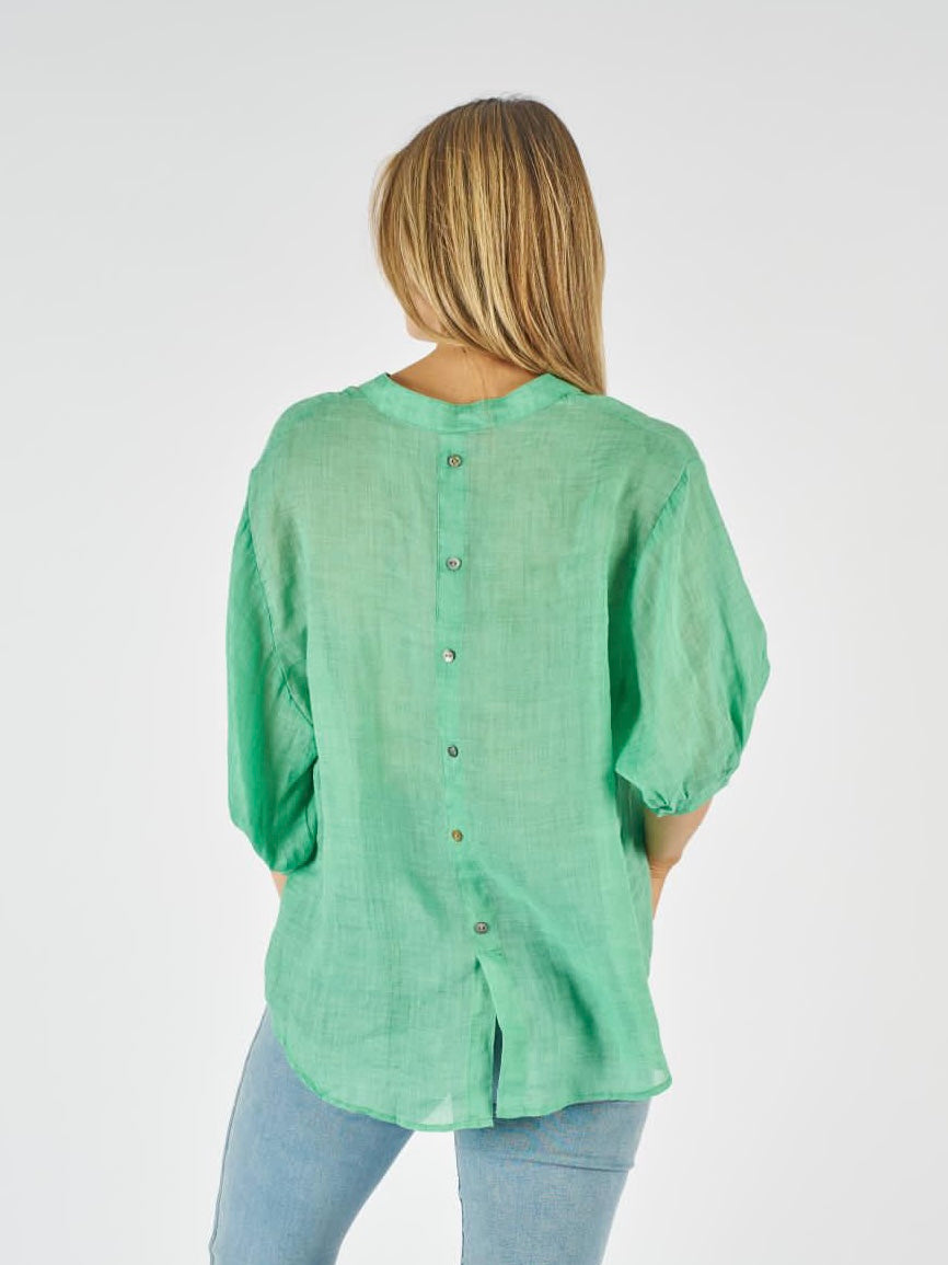 Linen Shirt : Spring Green
