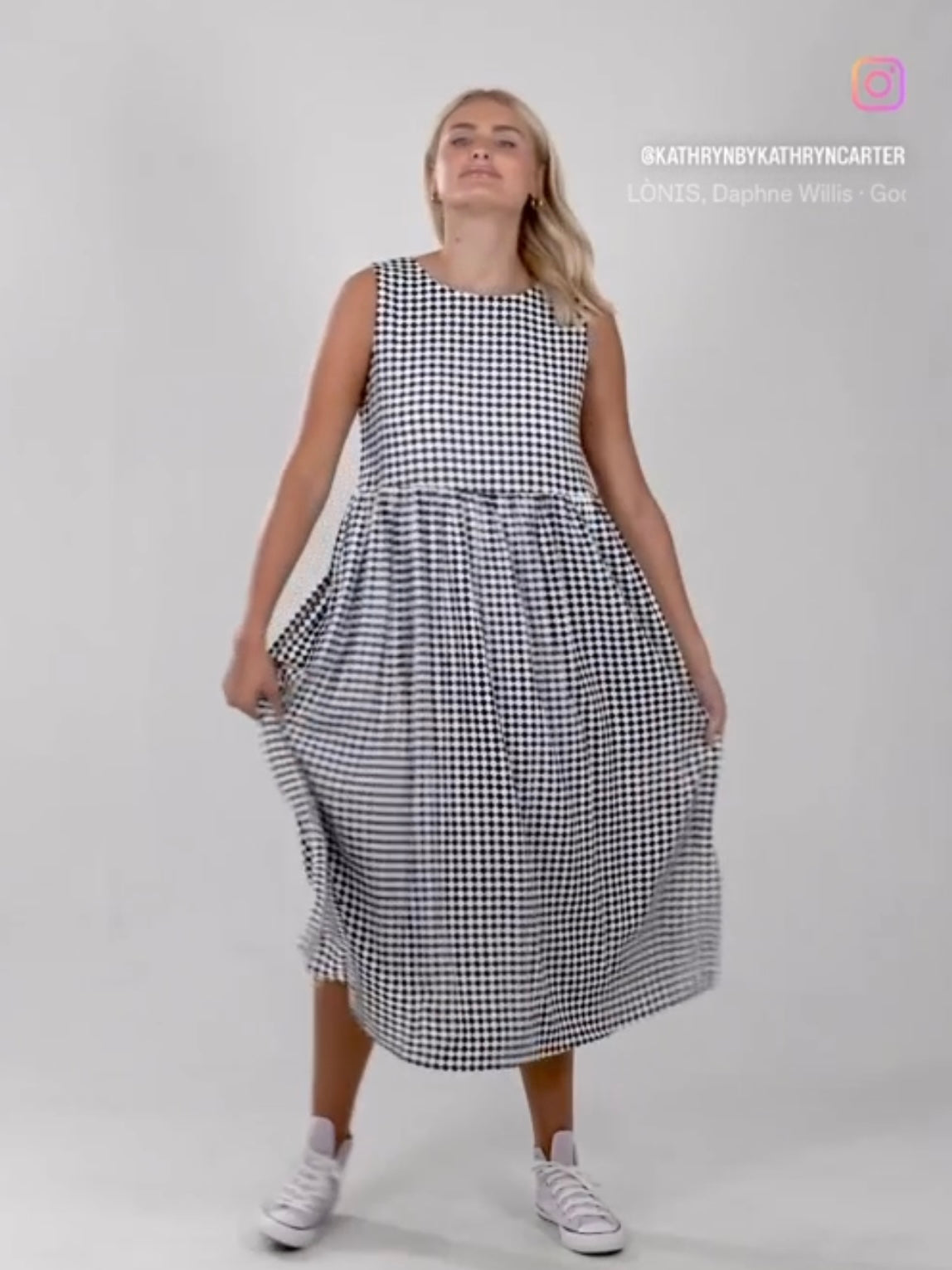 The Zest Dress : Navy Checkered Print : Elm ￼