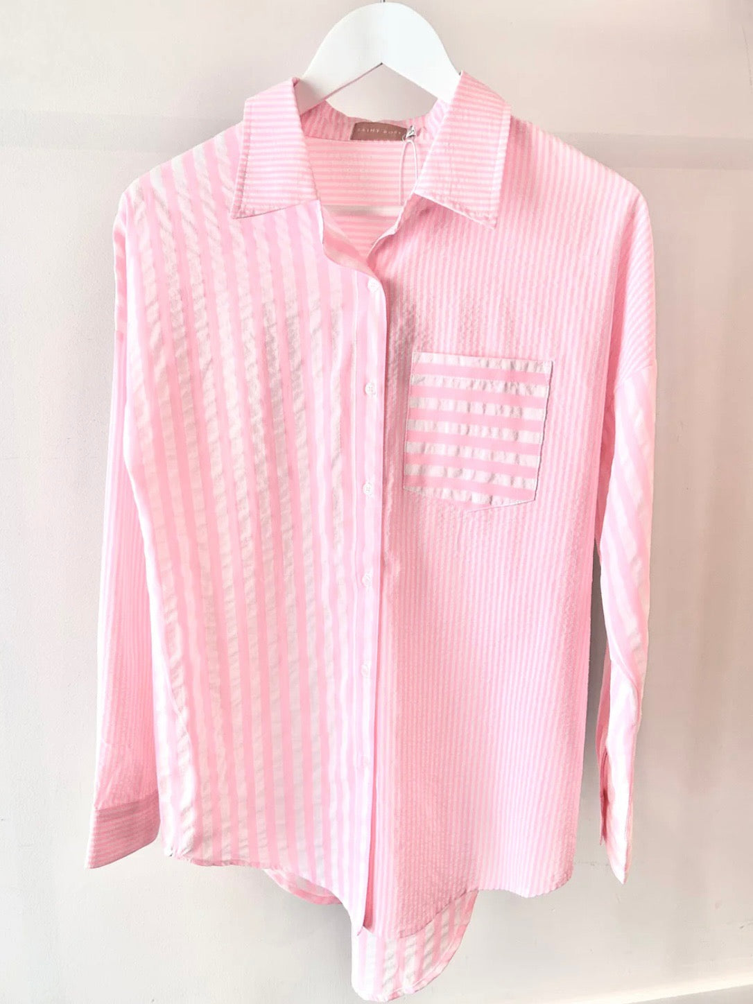 Laguna Shirt : Pink / White Stripe : Saint Rose