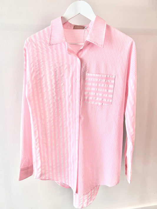 Laguna Shirt : Pink / White Stripe