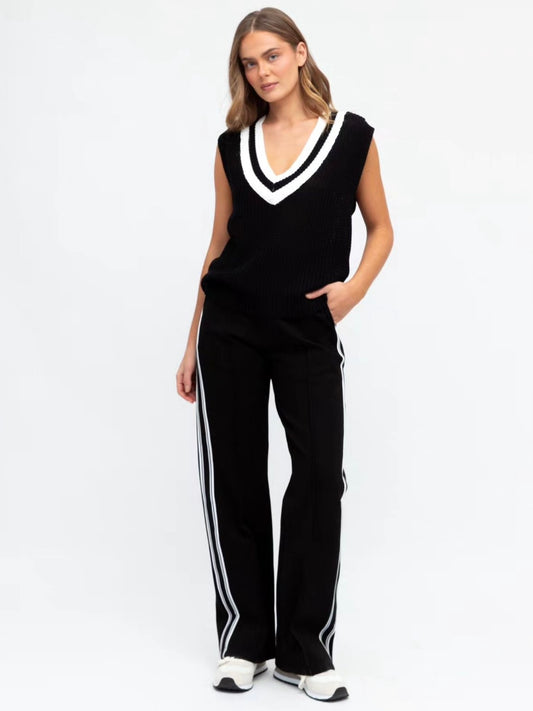 Stella Pant : Black / White Trim