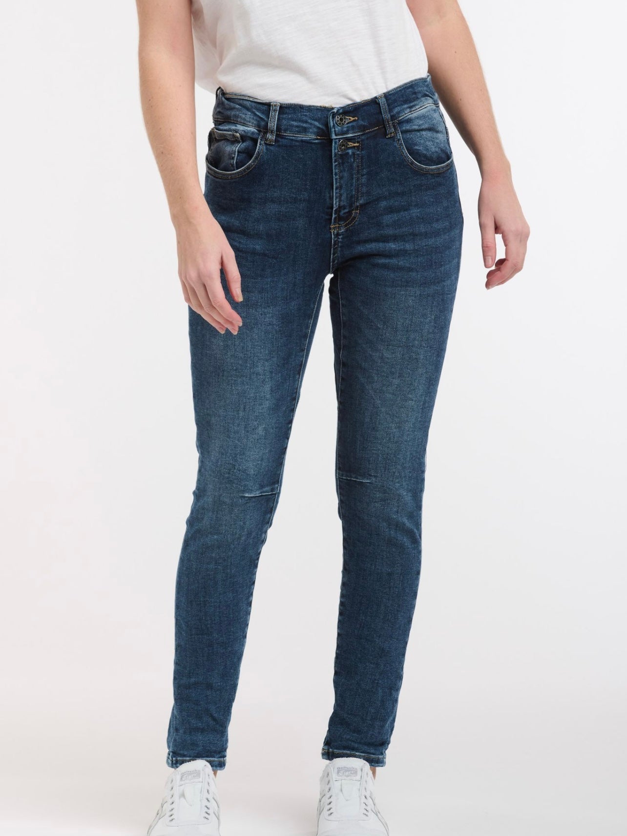 Italian Star Emma Stretch Denim Jeans : Dark Wash  (mid to high rise)