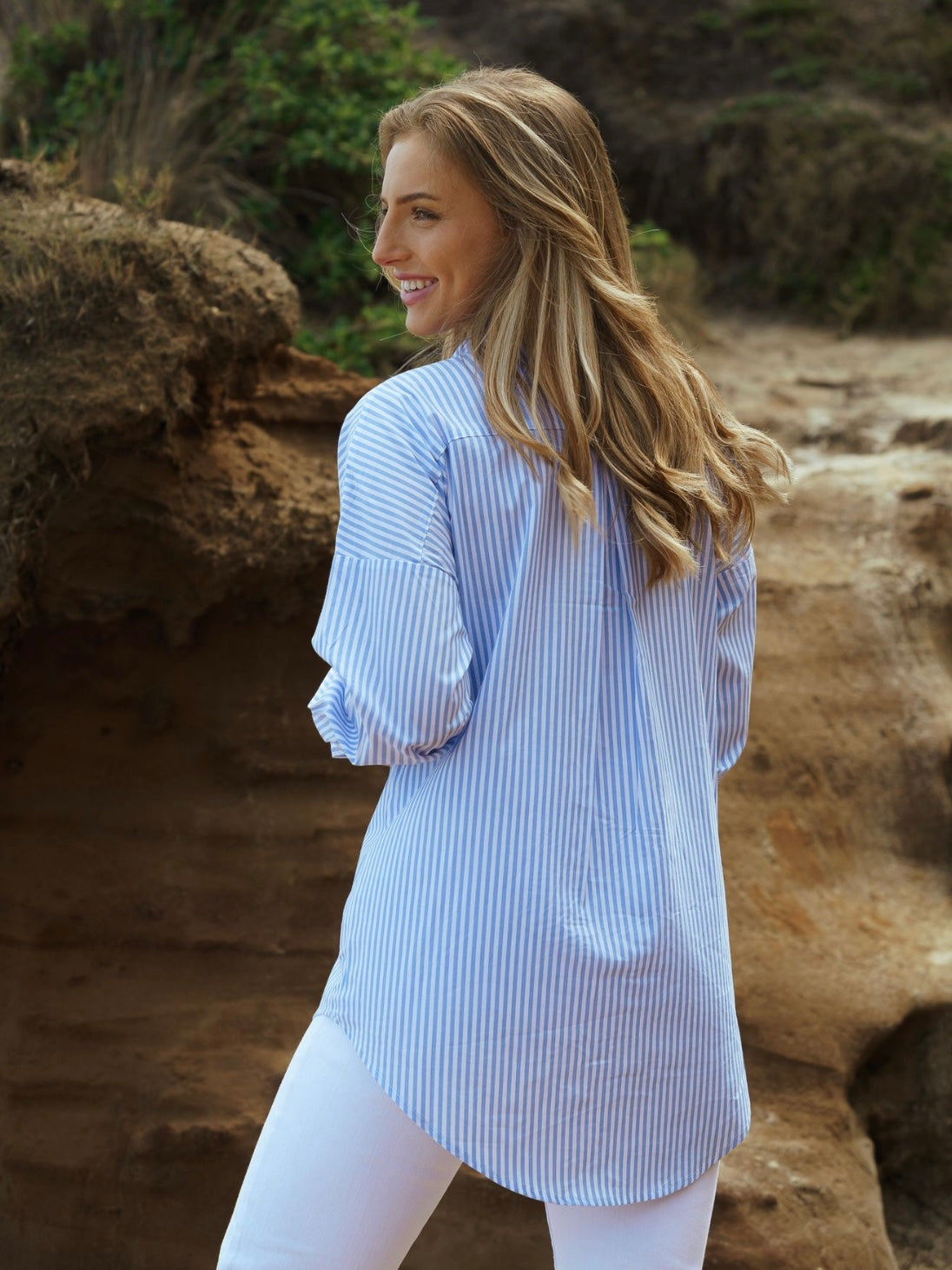 Laguna Shirt : Blue / White Stripe