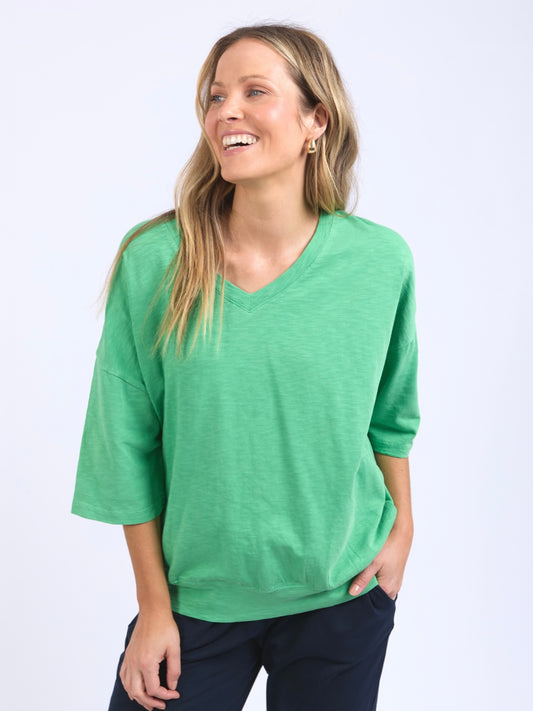 Elm : Mazie V neck Top : Briargreen